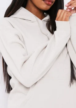 Vickie Beige Oversized Drawstring Hoodie