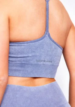 Vienna Blue Acid Wash Seamless Active Sports Bra