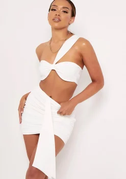Zaria White Slinky Cross Strap Bralet