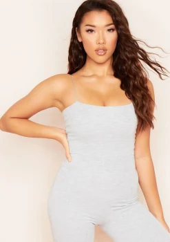 Zoe Light Grey Thin Strap Jumpsuit
